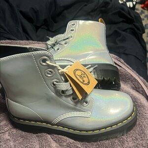 Dr. Martens Silver Lace Up Boots